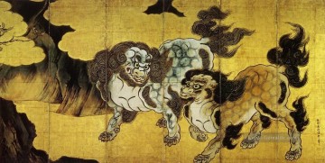  chinesische - Chinesischer Löwe Kano Eitoku Japanisch